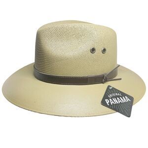 Original Panama Fedora S/M Tan Hard Finished Cowboy Ranch Safari NWT SPF 50